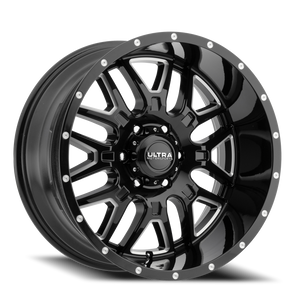 Ultra 203Bm Hunter Wheel 20x9 6x139.7 Gloss Black w/ Cnc Milled Accents 18mm | 203-2983BM+18
