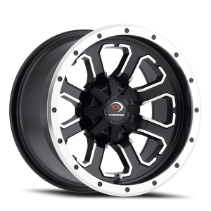 Vision Commander 548 Atv Utv Wheel 12x8 4x156 Matte Black Machined Face -10mm | 548-128156MBMF4