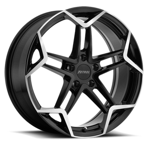 Petrol P1A Wheel 17x8 5x120 Gloss Black w/ Machined Cut Face 35mm | 1780P1A355120B76