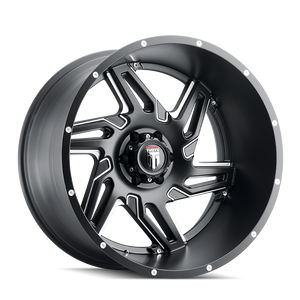 American Truxx At186 Spurs Wheels Rims 24x14 5x150 Satin Black Milled -76mm | AT186-24450M-76