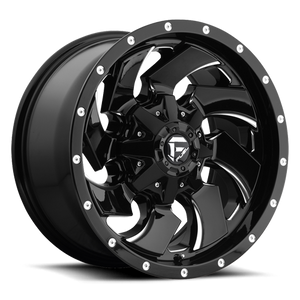 Fuel D574 Cleaver Wheel 22x12 5x139.7 & 5x150 Gloss Black Milled -44mm - MINIMUM PURCHASE OF 4 WHEELS | D57422207047