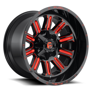 Fuel D621 Hardline Wheel 20x9 6x135 & 6x139.7 Gloss Black Milled With Red Tint 20mm - FREE T-SHIRT INCLUDED! | D62120909857