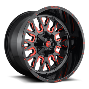 Fuel D612 Stroke Wheel 20x12 6x135 & 6x139.7 Gloss Black Milled With Red Tint -43mm | D61220209847