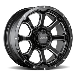 Ultra 219Bm Nemesis Wheels Rims 18x9 6x135 6x139.7 Gloss Black W/ Milled Accents 18mm | 219-8935BM+18