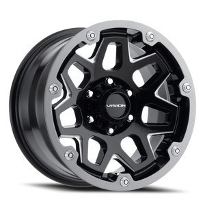 Vision Se7En 416 Wheel 18x9 5x114.3 Gloss Black Milled Spoke 12mm | 416-8965GBMG12