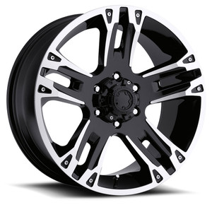Ultra 235B Maverick Wheels Rims 20x9 5x139.7 Gloss Black W/ Diamond Cut Face & Clear Coat 18mm | 235-2985B