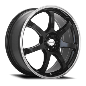 Maxxim 11B Knight Wheels Rims 16x7 5x100 5x114.3 Gloss Black W/ Machined Lip 40mm | 11B-KN67T04405