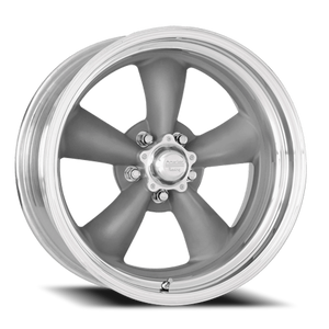 American Racing Vn205 Classic Torq Thrust Ii Custom Wheel 15x8 5x120.65 Gray w/ Polished Lip 8mm | VNCL205586147