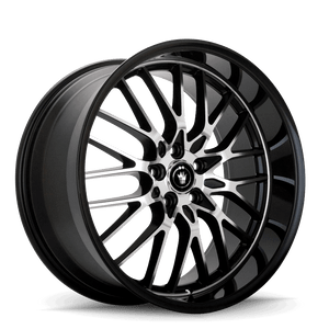 Konig 16Mb Lace Wheels Rims 18x8 5x100 Gloss Black W/ Machined Face 35mm | 16MB-LA88510355