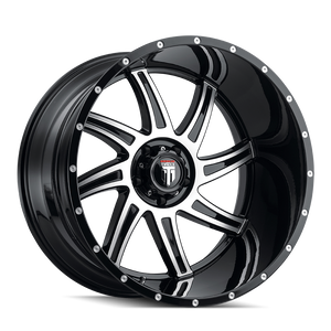 American Truxx At162 Vortex Wheels Rims 20x10 8x170 Gloss Black Machined -24mm | AT162-2170BM-24
