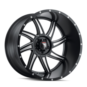 American Truxx At162 Vortex Wheels Rims 24x14 5x127 Satin Black Milled -76mm | AT162-24473M-76