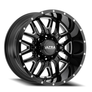 Ultra 203Bm Hunter Wheel 18x9 8x180 Gloss Black w/ Cnc Milled Accents 12mm | 203-8998BM+12