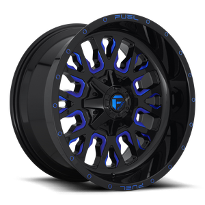 Fuel D645 Stroke Wheel 20x10 8x180 Gloss Black Milled With Blue Tint -18mm | D64520001847