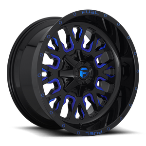 Fuel D645 Stroke Wheel 20x9 8x165.1 Gloss Black Milled With Blue Tint 20mm | D64520908257