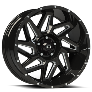 Vision Spyder 361 Wheel 20x9 5x139.7 Gloss Black Milled Spoke 12mm | 361-2985GBMS12
