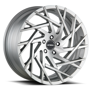 DOORBUSTER PRICING! - Strada S64 Nido Wheel 24x9.5 5x115 Brushed Silver 15mm - FREE T-SHIRT INCLUDED! | S64451515BFS