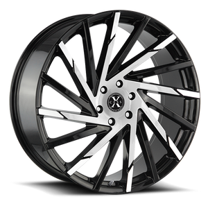 DOORBUSTER PRICING! - Xcess X02 X02 Wheel 24x9.5 5x115 Gloss Black Machined 15mm - FREE T-SHIRT INCLUDED! | X02451515GBM