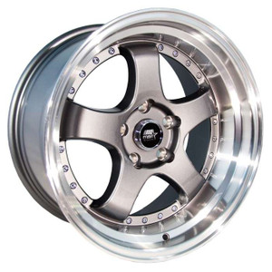 ●MISTA LANSE Mst Mt07 Wheels Rims 17x9 5x114.3 Gunmetal W/ Machined Lip