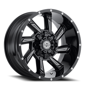 Scorpion Sc25 Wheel 20x12 8x180 Black Milled -44mm | SC25-2012880-44ML