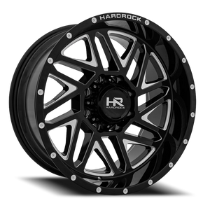 Hardrock Offroad Bones Xposed Wheel 24x14 6x135 Gloss Black Milled -76mm - MINIMUM PURCHASE OF 4 WHEELS | H501-241436176BM