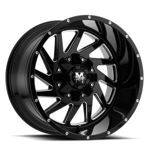 DOORBUSTER PRICING! - Off Road Monster M12 M12 Wheel 24x14 6x139.7 Gloss Black Milled -76mm - MINIMUM PURCHASE OF 4 WHEELS - FREE T-SHIRT INCLUDED! | M12414639N76GBML