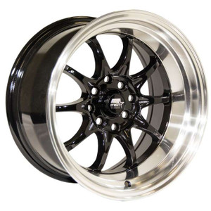 MST Wheels® MT11 Wheels Rims 16x8 4x100 4x4.5 (4x114.3) Black w/ Machine 15 | 11-6816-15-BLKL