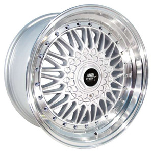 MST Wheels® MT13 Wheels Rims 15x8 4x100 4x4.5 (4x114.3) Silver w/ Machined 20 | 13-5816-20-SILL