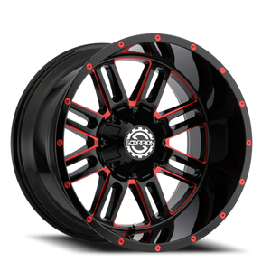Scorpion Sc18 Wheel 20x9 6x135 & 6x139.7 Red Milled 12mm | SC18-20091261351397+12RML