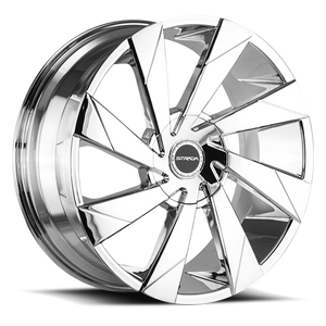 DOORBUSTER PRICING! - Strada S62 Moto Wheel 22x9 5x115 & 5x120 Chrome 15mm - FREE T-SHIRT INCLUDED! | S62250115