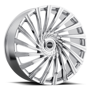 DOORBUSTER PRICING! - Strada S49 Tornado Wheel 24x10 5x115 & 5x120 Chrome 15mm - FREE T-SHIRT INCLUDED! | S49450115