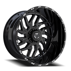 Tis 544Bm Wheel 20x10 8x165.1 Gloss Black w/ Milled Accents - 25 mm | 544BM-2108125