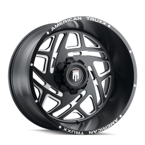 American Truxx At1904 Cosmos Wheels Rims 22x12 5x127 5x139.7 Satin Black Milled -44mm | AT1904-22252M-44
