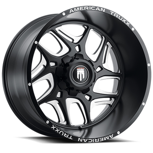 DOORBUSTER PRICING! - American Truxx At1900 Sweep Wheel 22x12 6x135 & 6x139.7 Satin Black Milled -44mm | AT1900-22237M-44