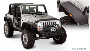 Bushwacker 10919-07 Flat Fender Flares OE Matte Black 4pc For Wrangler