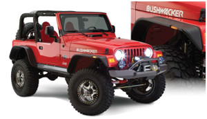 Bushwacker 10920-07 Flat Fender Flares OE Matte Black 4pc For Wrangler