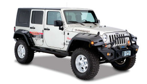 Bushwacker® 10044-02 Max Coverage Pocket Fender Flares Black Pair For Wrangler