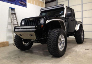 N-Fab® J072LRSP RSP Replacement Front Bumper w/ Skid Plate Black For Wrangler