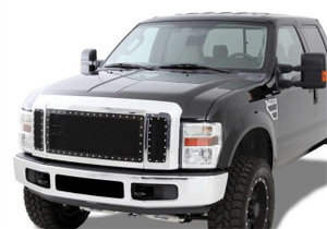 N-Fab® F08MG3 N-FAB Wire Mesh Grille Black w/ Chrome Studs For Ford F-350