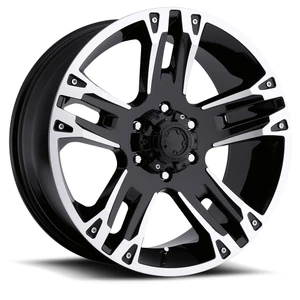 Ultra 235B Maverick Wheels Rims 17x8 8x165.1 Gloss Black W/ Diamond Cut Face & Clear Coat 20mm | 235-7882B