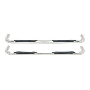 Westin E-Series 3 Round Nerf Step Bars. Dual Step Pad. Polished Stainless Steel. Mount Kit Included. For Super Crew Cab. | BCTC 23-2360