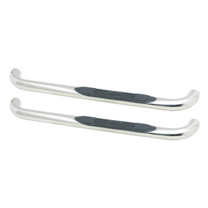 Westin E-Series 3 Round Nerf Step Bars. Single Step Pad. Polished Stainless Steel. Mount Kit Included. Rocker Mount. | BCTC 23-3690