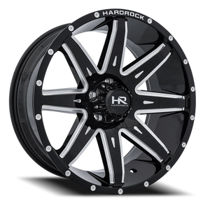 Hardrock Offroad Painkiller Xposed Wheel 24x14 5x150 Gloss Black Milled -76mm - MINIMUM PURCHASE OF 4 WHEELS | H502-241450176BM