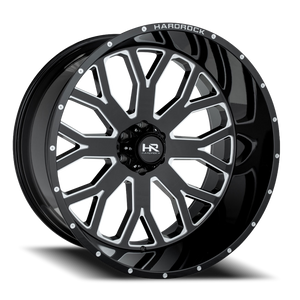 Hardrock Offroad Slammer Xposed Wheel 20x10 8x165.1 Gloss Black Milled -19mm | H504-201081119BM
