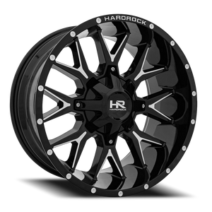 Hardrock Offroad Affliction Wheel 20x9 8x165.1 Gloss Black Milled 0mm | H700-209081000GBM