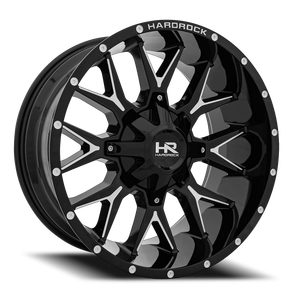 Hardrock Offroad Affliction Wheel 24x14 5x127 & 5x139.7 Gloss Black Milled -76mm - MINIMUM PURCHASE OF 4 WHEELS | H700-241452176GBM