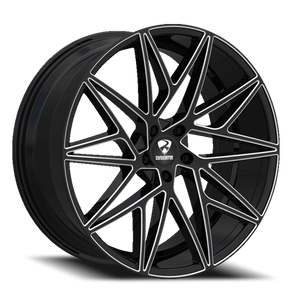 Ravetti M5 Wheel 22x8.5 5x120 Black And Milled 38mm - FREE T-SHIRT INCLUDED! | RAV-M5-22866BMW
