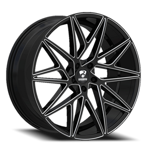 DOORBUSTER PRICING! - Ravetti M5 Wheel 20x10 5x114.3 Black And Milled 45mm - FREE T-SHIRT INCLUDED! | RAV-M5-2165BMW