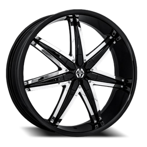 DOORBUSTER PRICING! - Massiv 923 Wheel 24x9.5 5x127 & 5x139.7 Black With Chrome Insert 15mm - FREE T-SHIRT INCLUDED! | MAS923-24906BC