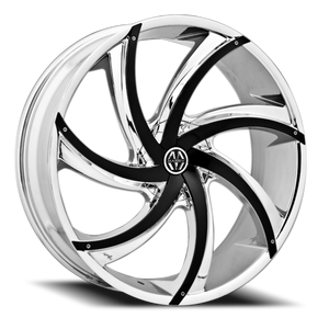 DOORBUSTER PRICING! - Massiv 920 Wheel 22x8.5 5x115 & 5x120 Chrome With Black Insert 15mm - FREE T-SHIRT INCLUDED! | MAS920-22814CB