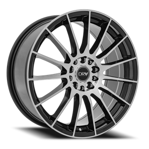 Drw D15 Wheel 18x8 5x100 & 5x114.3 Gloss Black Machined Face 40mm | D15-188010H4073BMF